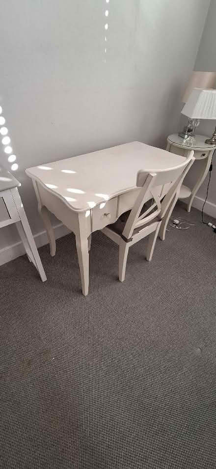 Photo of free White wooden desk and chair (Lion Gate TW9) #2