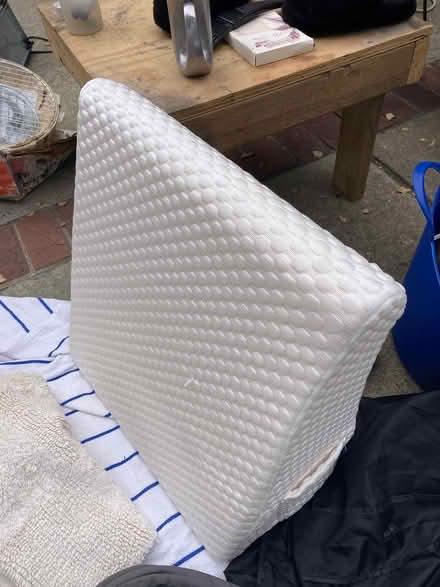 Photo of free Clean white bolster w. side pockets (Foothill Boulevard Cupertino) #2