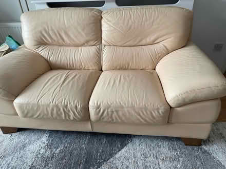 Photo of free Comfy Beige Leather 2-Seater Couch (Ng6) #2