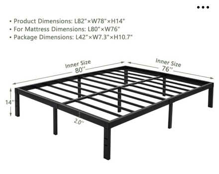Photo of free King memory foam mattress headboard (123 Raccoon Dr.) #2