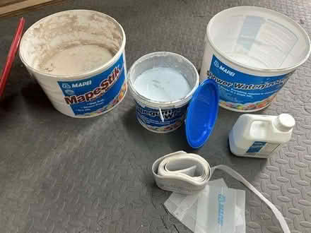 Photo of free Bathroom tile adhesive and shower waterproofing kit (Batts Corner GU10) #1
