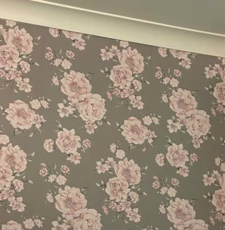 Photo of free Pink / dark grey floral wallpaper (Hextable BR8) #2
