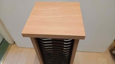 Photo of free CD rack, beech wood effect, 51.5cm tall, holds 27 CDs (Boscombe BH5) #3