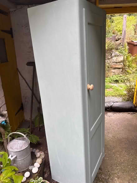 Photo of free Single wardrobe with hanging rail and shelf. Painted blue. r (Mynydd LLandegai LL57) #3