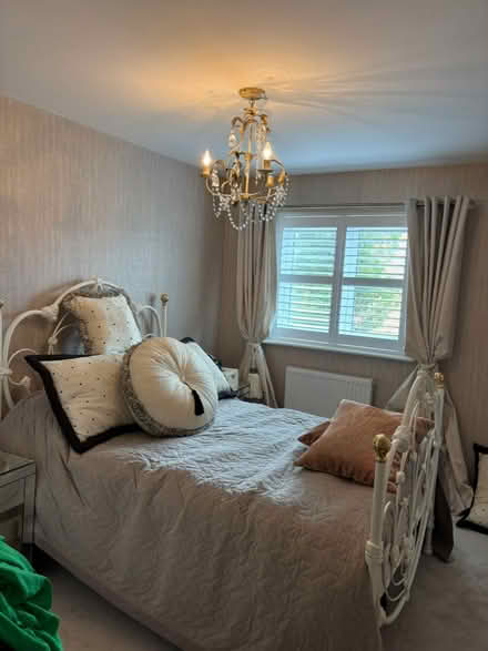 Photo of free Double Wrought iron bed frame and double mattress (Woolton L25) #3