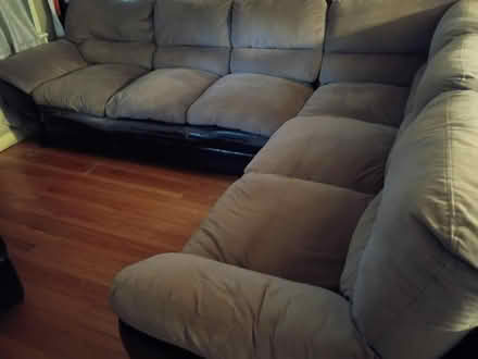Photo of free Microfiber sectional w/Chair (Concord Ave/Broom Street) #3