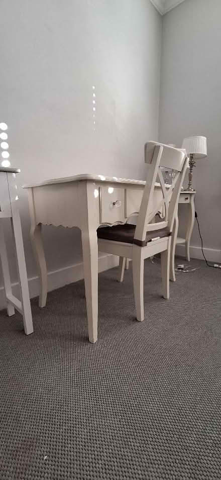 Photo of free White wooden desk and chair (Lion Gate TW9) #1