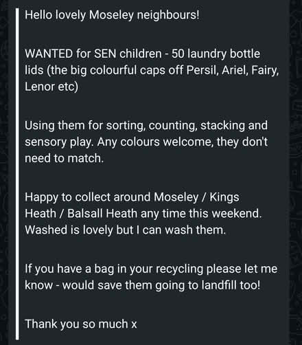 Photo of Large caps from laundry liquid bottles (Balsall Heath B12) #1