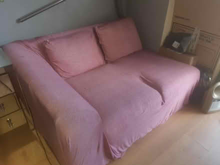 Photo of free velvet sofas L shape (no cush) (Walthamstow E17) #1