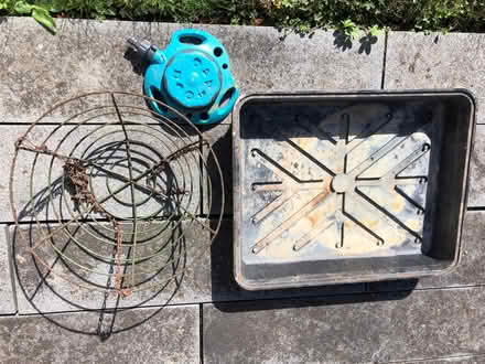 Photo of free Hose sprinkler attachment, large paint tray, hanging basket (Redbourn AL3) #1