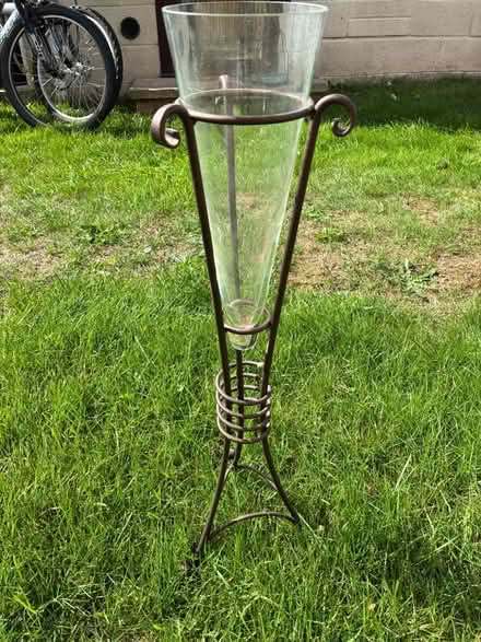 Photo of free Tall metal and glass vase (Spixworth NR10) #1