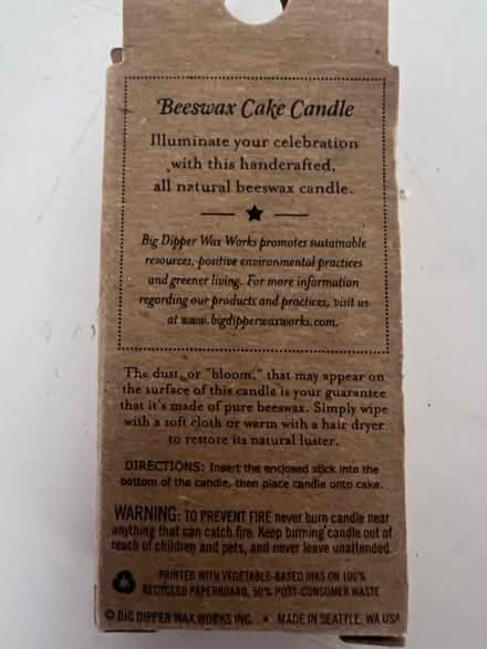 Photo of free New - beeswax candle number 9 (Sunnyvale - Ponderosa Park) #2