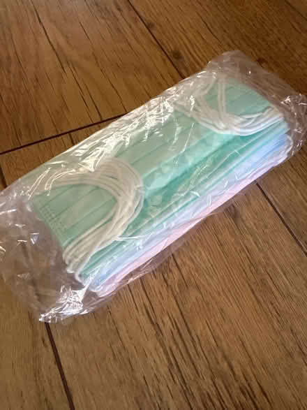 Photo of free Approx 30 blue/pink face masks (Lower Sunbury TW16) #1