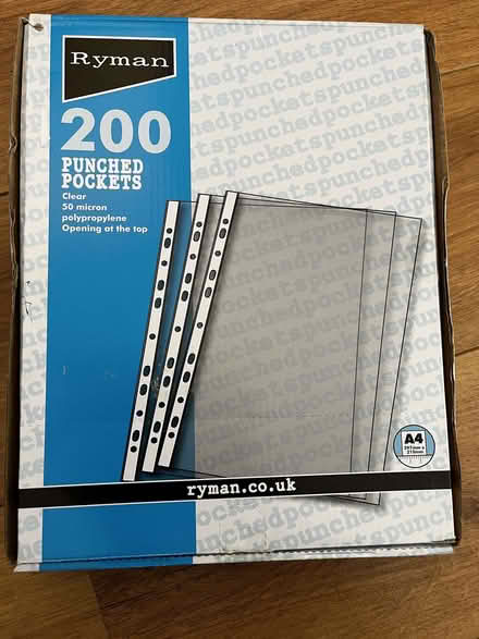 Photo of free Box of 200 A4 Punched pockets (Barleybank G66) #1