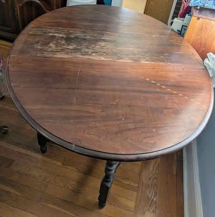 Photo of free "as is" old gateleg drop leaf table (Anna st in Teaneck) #3