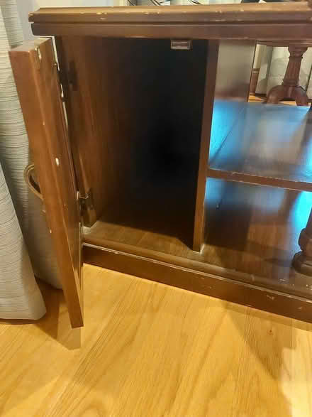 Photo of free Heavy wood side table or TV stand (downers grove) #1