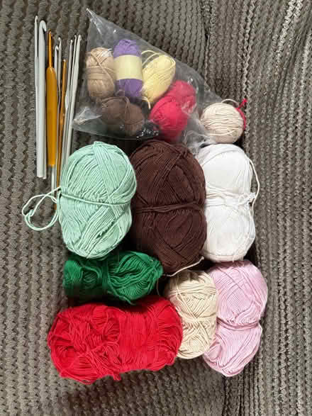 Photo of free Cotton yarn and crochet hooks (Heysham LA3) #1
