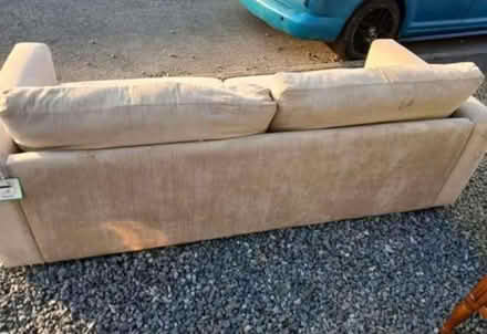 Photo of free Tan material three seater settee (Helston TR13) #2
