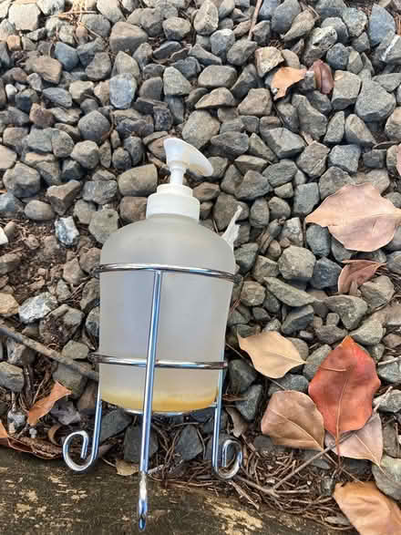 Photo of free Smoky glass soap holder with sand (Foothill Boulevard Cupertino) #1