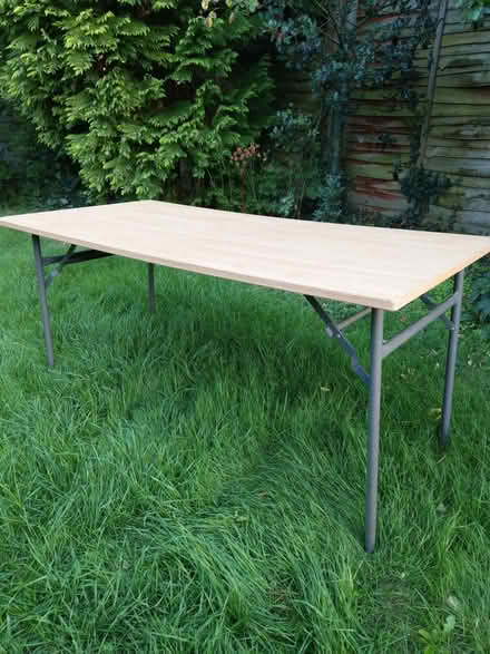 Photo of free Table with sturdy folding legs 153cm x 75cm (Rode Manor BA11) #1