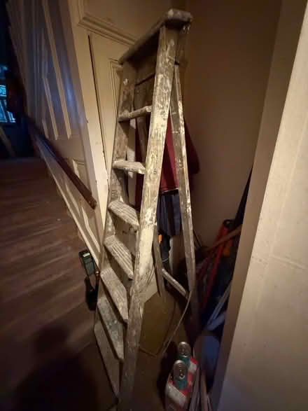 Photo of free Tall wooden stepladder (Coley Ave Area RG1) #4