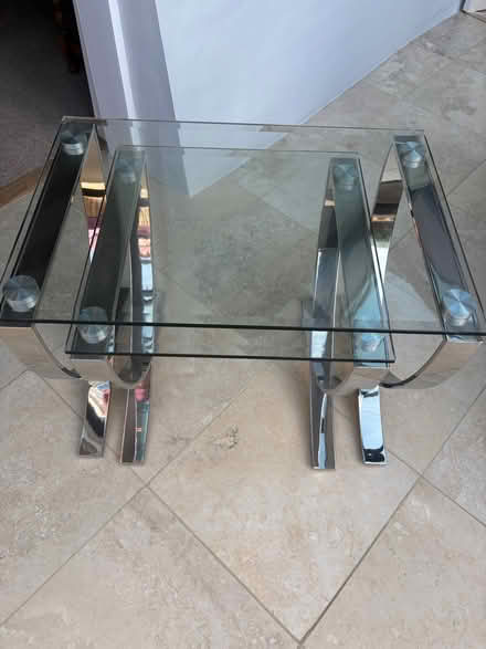 Photo of free Pair of glass topped coffee tables (Felsham IP30) #1