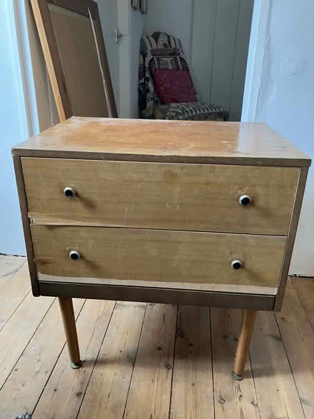 Photo of free Small chest of drawers on legs. (Old Radnor LD8) #1