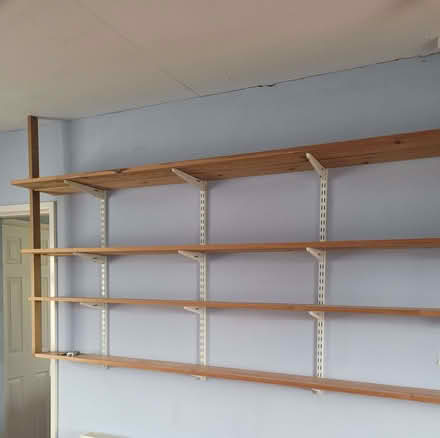 Photo of free Desk large 5ft x 5ft x 2ft .2in, 2x Black book shelves , sh (Warminster BA12) #3