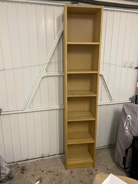 Photo of free Tall wooden bookcase (Guiseley LS20) #1