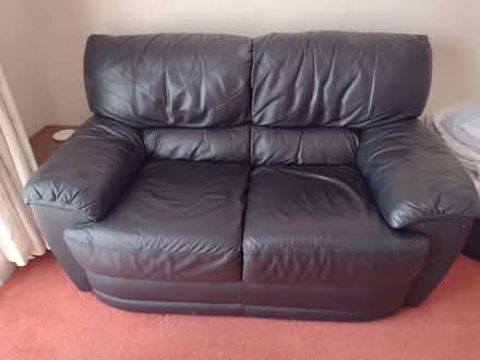 Photo of free Black Leather Two-Seater Sofa (Boscombe BH5) #1