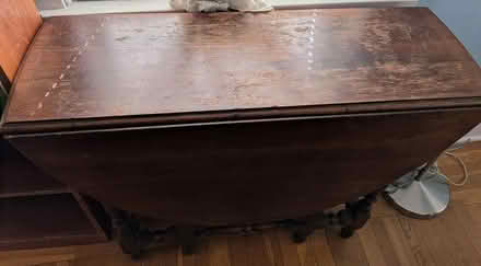 Photo of free "as is" old gateleg drop leaf table (Anna st in Teaneck) #2