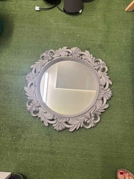 Photo of free Vintage Grey Round Mirror 51cm (W1W 6) #2