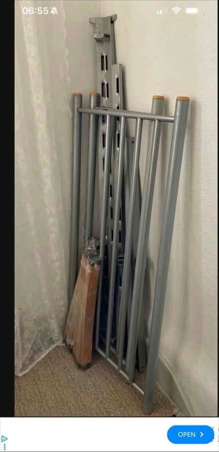 Photo of free Double Bed frame silver metal (Watford area WD25) #1