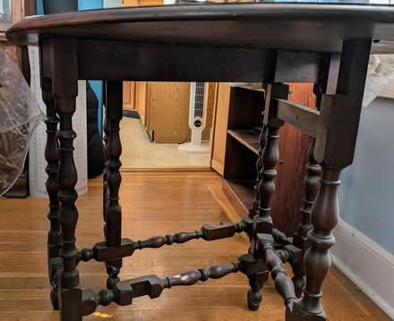 Photo of free "as is" old gateleg drop leaf table (Anna st in Teaneck) #1