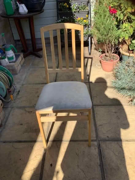 Photo of free Six (6) foldable, upholstered seat, wooden dining chairs (Marshalswick AL4) #1