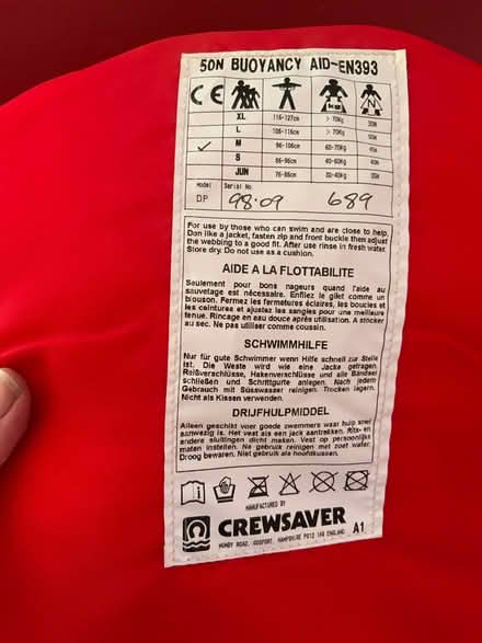 Photo of free Crewsaver buoyancy aid (Huby LS17) #2