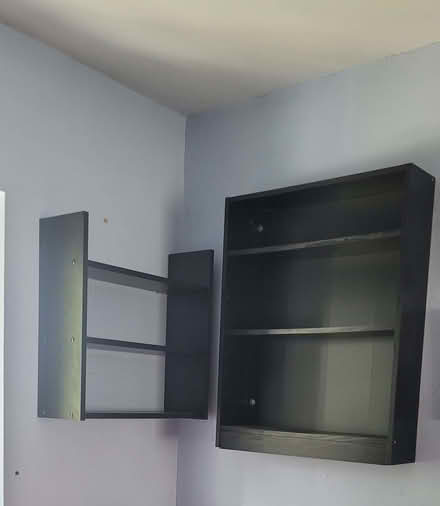 Photo of free Desk large 5ft x 5ft x 2ft .2in, 2x Black book shelves , sh (Warminster BA12) #2