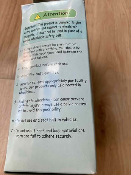 Photo of free Wheelchair safety belt (Priorslee TF2) #3