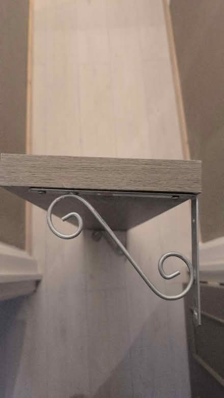 Photo of free Grey wood effect shelf + brackets (E6 5RN) #2