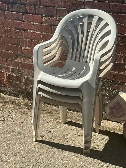 Photo of free White garden chairs (Mexborough S64) #1