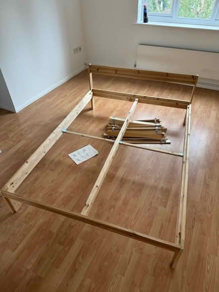 Photo of free IKEA double bed, pine, N17 (N17 9DQ) #1