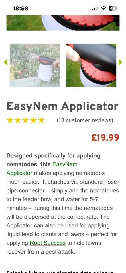 Photo of free Nema and lawn feed applicator (Billericay) #3