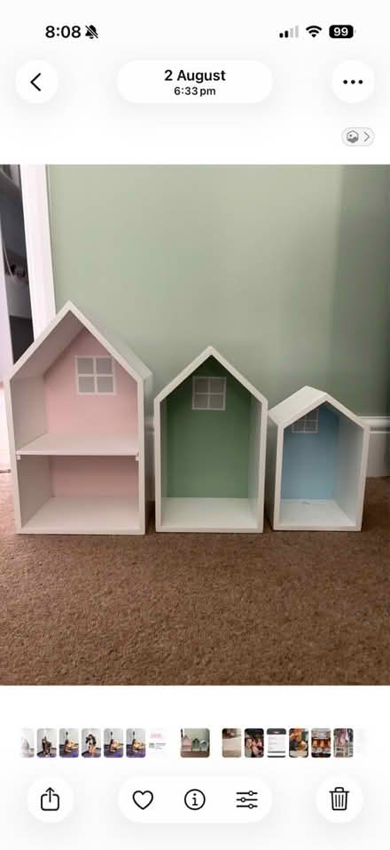 Photo of free Pretty pastel small wall shelves (Surbiton) #1