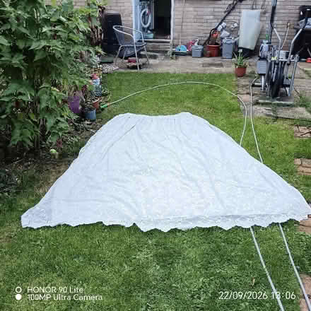 Photo of free White lace curtains (Burley on the Hill LE15) #2