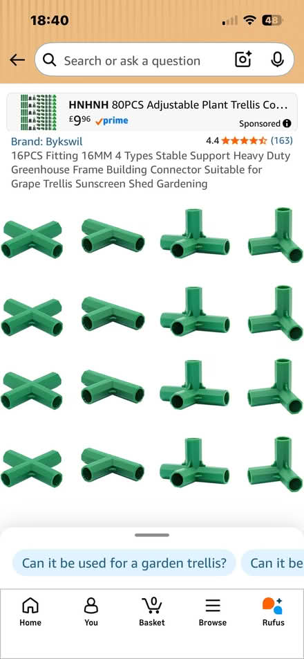 Photo of free 16 pcs 16mm plastic frame joints (Billericay) #1