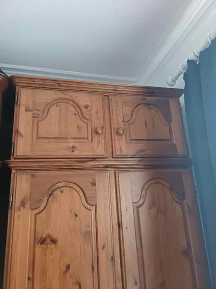 Photo of free Double door pine wardrobe with removable blanket box (Lavender Hill SW11) #2