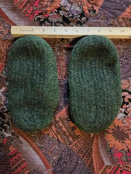 Photo of free Small Green Wool Slippers (West 7th) #3