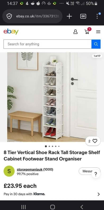 Photo of free Eight rack shoe cabinet (Barkingside IG6) #2