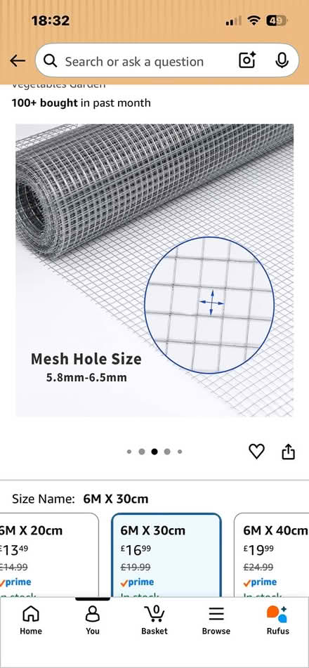 Photo of free Fine mesh chicken wire (Billericay) #2