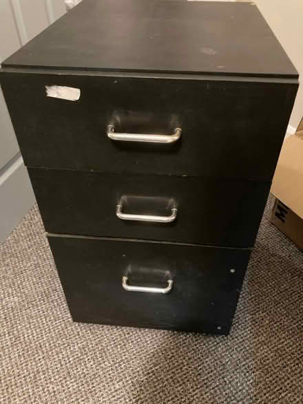 Photo of free Black wooden drawer unit. (Pannal HG2) #1